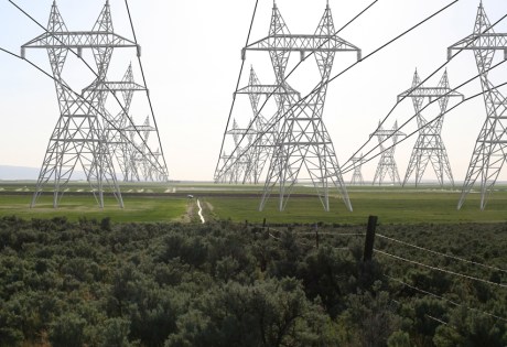 We took this picture at Willow Creek and we added the power lines for illustrative purposes